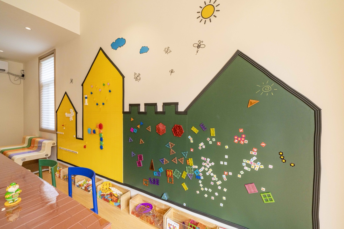 Children's building blocks and toys in the common area